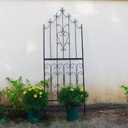 Garden Trellis for Climbing Plants 70.8" H x 25.6" W Metal Premium Quality Material Rust-Resistant Climbing Frame Stylish Garden Addition Outdoor Roses Vine Ivy Clematis Trellises Black, 70.8 inch-1 pack