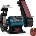 6" Bench Grinder & 2" x 27" Belt Sander Combo, 2.5A Induction Motor Grinder Sander for Sharpening, Knife Making, Woodworking, Ideal for DIY & Home Use