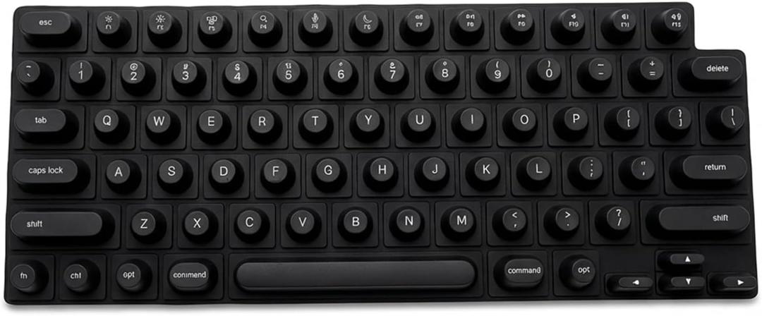 Denash Keyboard Cover for Long Nails,Silicone Raised Keyboard Cover for Nail Art,Silicone Keyboard Protector Skin with Raised Keys for Typing and Gaming (Black)
