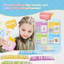 Upgraded Talking Flash Cards for Toddlers, 1 Year Old Boy Girl Birthday Easter Gift, Montessori Toys 1 2 3 Year Old, 224 Sight Words Flash Cards Kindergarten,Speech Therapy Toys Toddlers 1-3,Pink