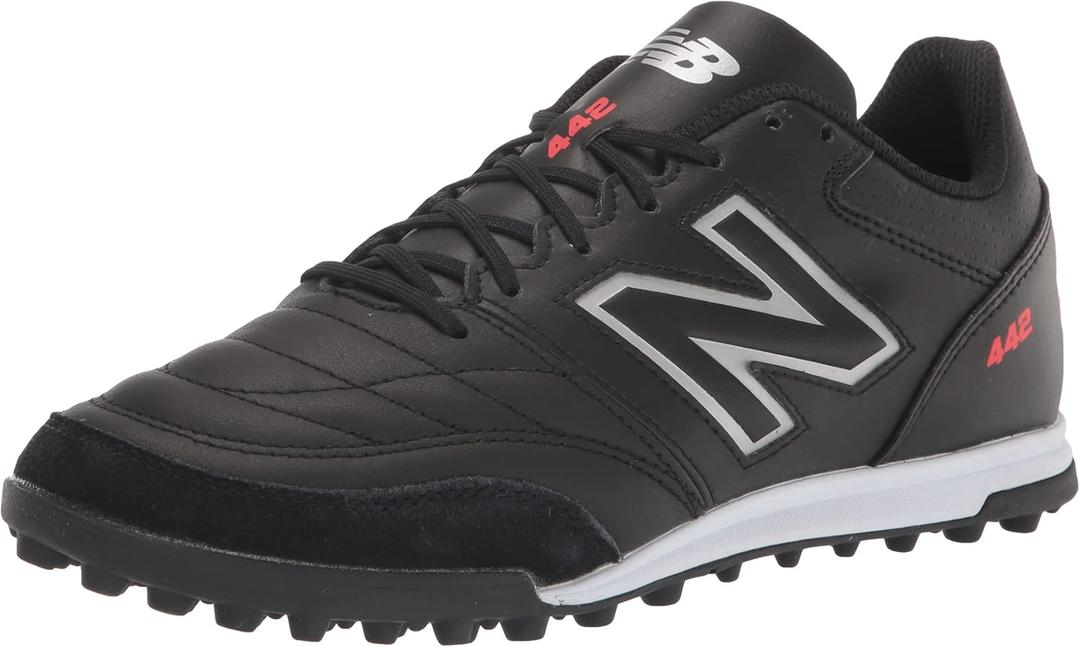 New Balance Men's 442v2 Team Soccer Shoes (12.5 Wide, Black/White)