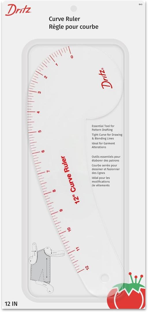 Dritz 12" Pattern Drafting, Clear Curved Ruler