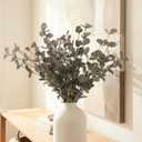 RyddeligHome 6 Branches Artificial Long Eucalyptus Stems for Tall Vase, Eucalyptus Centerpieces for Tables, 23" Dusty Green Faux Stems for Vase, Realistic Greenery Branches Fillers for Home Décor