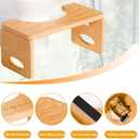 Beinilai Foldable Toilet Stool,7 Inches Poop Stool for Bathroom,Bamboo Toilet Stool Squat Adult,Potty Stool with Anti-Slip Strip