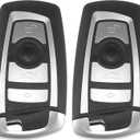 X AUTOHAUX 2pcs 315MHz KR55WK49863 Replacement Smart Proximity Keyless Entry Remote Key Fob for BMW 550i 530i 535i 520i 2009-2016 3 Buttons with Door Key PCF794 Chip