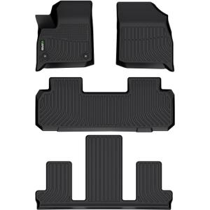 HAFIDI Floor Mats Fit for 2018-2024 Buick Enclave All Weather Protection TPE Anti-Slip Automotive Floor Liners, Fits 1st & 2nd & 3rd Row Full Set Custom Accessories, Black