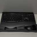 Wireless Keyboard and Mouse Combo,2.4G Full Size Wave Keys Ergonomic Keyboard with Wrist Rest for Natural Typing, 3 DPI Adjustable Ergonomic Silent Mouse for Computer/Laptop/Windows/Mac (Black)