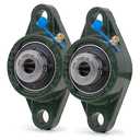 XIKE 2 Pcs UCFL201 Bore 12 mm Pillow Block Flange Mounted Ball Bearings, Solid Cast Iron Base and Self Aligning Chrome Steel Sealed Bearings.