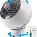 IRIS USA WOOZOO Air Circulator Fan with Remote, Oscillating, 5 Speeds, 82ft Max Air Distance, 90 Adjustable Tilt, 30db Quiet Motor, Small Fan for Bedroom, Office, Dorm, White