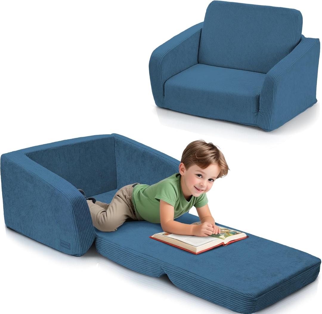 ZICOTO Sturdy Toddler Chair and Couch - The Perfect Kids Sofa for Girls and Boys - Ideal Fold Out Sofa Chairs to Give Your Kids a Safe and Fun Place to Sit (Blue)