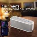 OnLyee White Noise Sound Machine with Bluetooth Speaker, 15 Soothing Sounds for Sleep, Baby & Office Privacy, 3000mAh Rechargeable, Auto-Off Timer, 8-Level Volume (White)