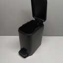 Cesun Small Bathroom Trash Can with Lid Soft Close, Step Pedal, 6 Liter / 1.6 Gallon Stainless Steel Garbage Can with Removable Inner Bucket, Anti-Fingerprint Finish (Matt Black)