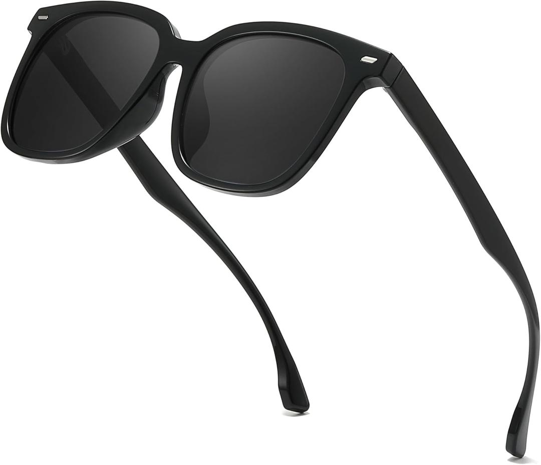 Oversized Polarized Sunglasses for Women Men Classic Trendy Stylish Square Shades UV400 Protection with Case SG521