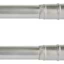 28-48 in. Adjustable Petite Caf Curtain Rod, 2-Pack, 7/16 in. Diameter, Silver