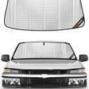 Pigenius Windshield Sun Shade for GMC Acadia 2017-2023. Full Coverage Rearview Mirror Shade for Ultimate Protection