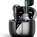 Wireless Earbud Bluetooth 5.3 Headphones 40H Playtime Earphones with HD Dou-Mic, Sports Bluetooth Headphone with Digital LCD Display, IP7 Waterproof Headphones Noise Cancelling Earbud Touch Control (Grey)