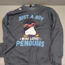 Just A Boy Who Loves Penguins Kids Boys Penguin Lover Gifts Sweatshirt (Small, Gray)