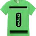 Crayon Tshirt Halloween Costume for Men Women Adult Size | Funny Cool Shirt idea | Graphic tee (Medium, Lime)