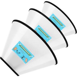 GLADOG Soft Cone Collar, 3 PCS Flexible Plastic Cone for After-Surgery Recovery, Adjustable E-Collar for Medium Dogs and Cats (M（Puppy or Medium Dog）)