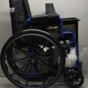 Drive Medical Blue Streak Lightweight Wheelchair with Swing-Away Footrests and Flip-Back Arms, Portable Folding Wheelchair for Adults and Seniors, 18 Inch Seat