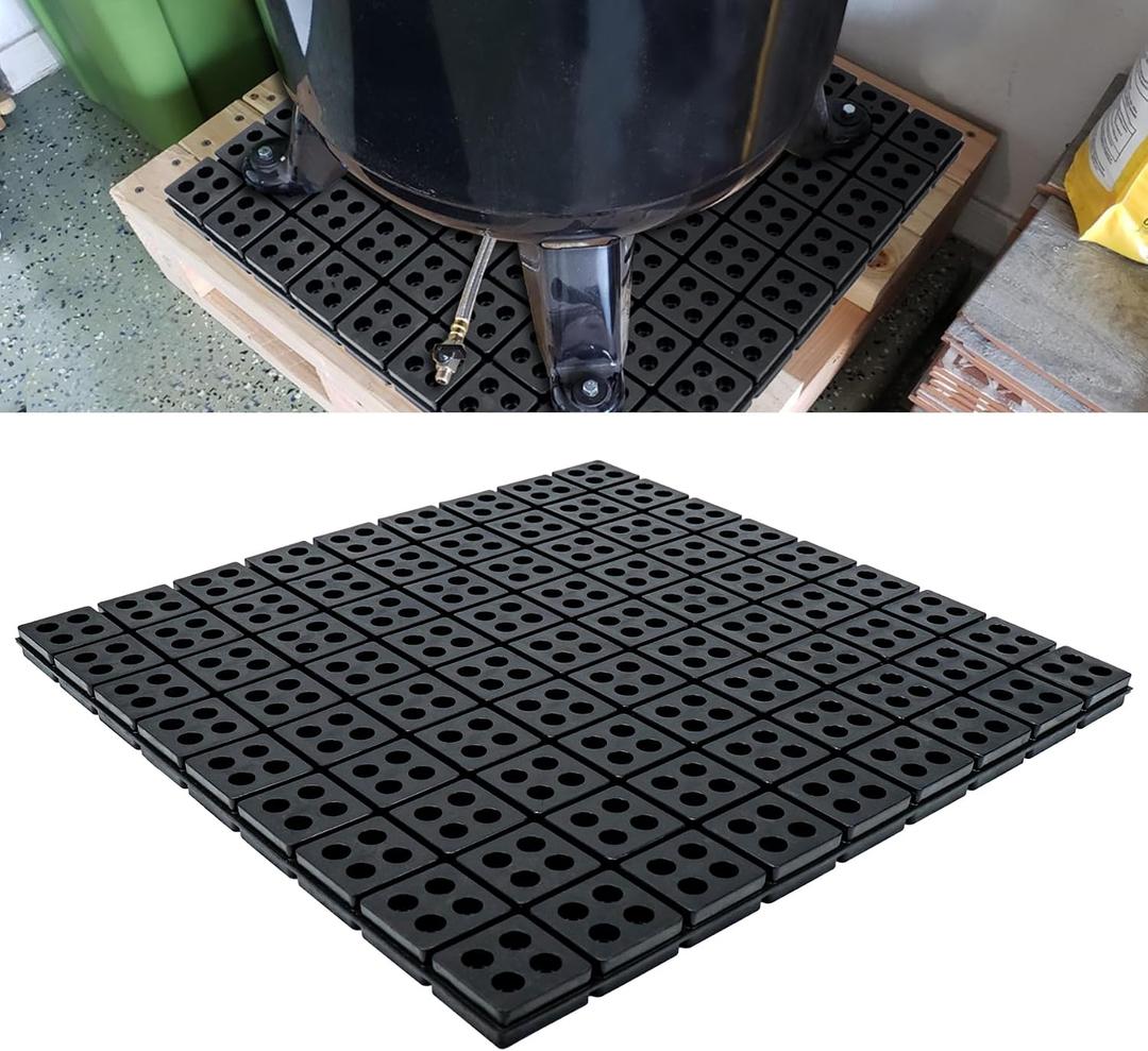 Rubber Anti-Vibration Isolator Pads,18" x 18",3/4" Rubber Mats,Anti-Walk,Anti-Slip,Anti-Noise Waffle Vibration Isolation Pad for Dryers,Fitness Equipmen,Audio Air Conditioner Unit., Large