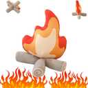 Funny Campfire Plush,17.7 in Simulation Fake Campfire Pillow, Soft Stuffed Cartoon Fire Doll Campfire Firewood Toys, Simulation Bonfire Plush Toy for Outdoor Camping Room Decor Kids Gifts (17.7 in)-1