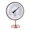 4inch/10.16cm Indoor Thermometer and Humidity Gauge, Indoor Thermometer Hygrometer Gauge with Humidity Reading Monitor Brass Dial with Stand Battery-Free for Home Room Desk Office Bedroom