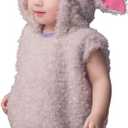 Kephay Kids Toddler Lamb Costumes Hooded Vest Cute Sheep Cosplay Christmas Outfits Sleeveless Hoodies for Boys Girls Size 110(S)