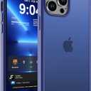 DEERLAMN Matte Case for iPhone 15 Pro Max 6.7-Inch, [Anti-Fingerprint] Drop Protection Shockproof Translucent Frosted Hard Back Slim Phone Cover, Blue