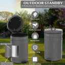 PAWZIDEA Dog Poop Trash Can Outside Odor Control, 3.1Gallon Large Pet Poop Can Outdoor with Lid No Smell, Waterproof Pet Waste Trash Can, Dog Waste Station Step Garbage Can Bin Container Backyard,Grey