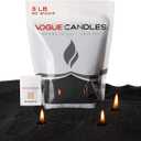 Vogue Candles Granulated Black Wax Refill – 5LB Pearled Candle Sand Wax – Sand Candle Kit with 50 Cotton Wicks for DIY Home Lighting – PlantBased & Reusable for Clean Burning, Custom Vessels & Décor