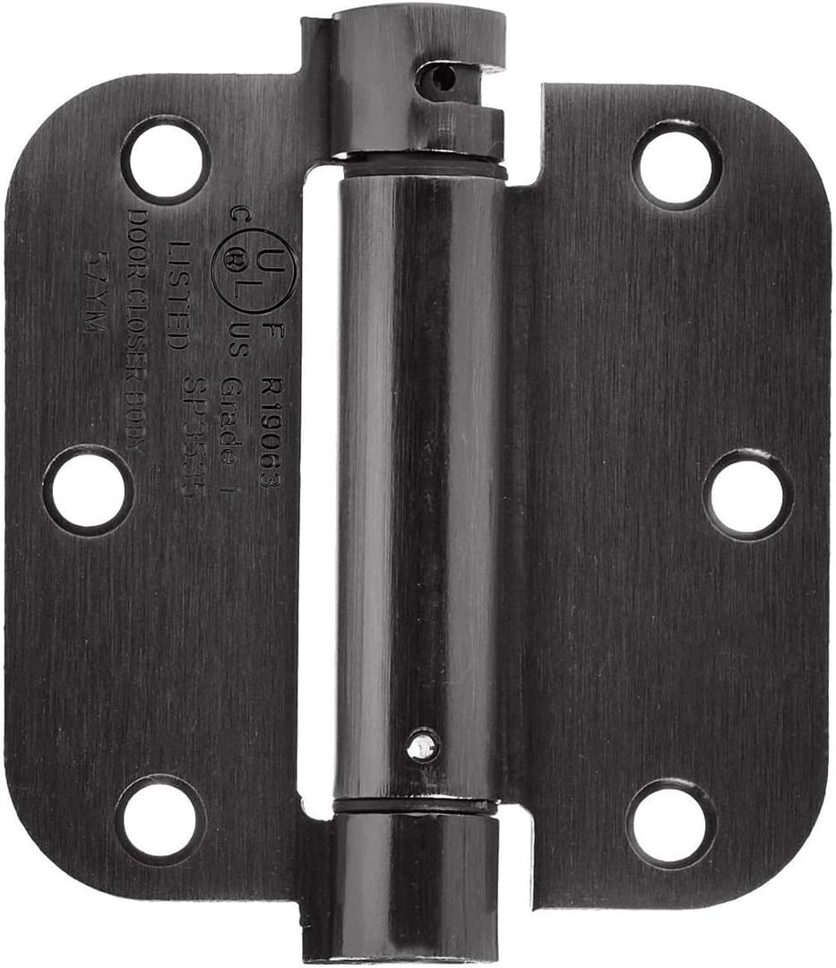Amazon Basics Self-Closing Door Hinge, 3.5 Inch x 3.5 Inch, 1 Piece, Oil Rubbed Bronze