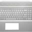 Replacement Laptop Upper Case Palmrest Backlit Keyboard Assembly Part for HP Envy 17-BW 17T-BW TPN-W137 17-bw0xxx 17T-BW000 17-BW0011NR 17M-BW0013DX L20714-001 Silver