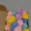 Reallnaive 2 Pcs Pastel Felt Easter Garland for Mantle, 6.6 ft Easter Bunny Banner Decorations Yarn Pom Pom Ball Hanging Banner for Indoor Outdoor Mantle Garden Home Decor