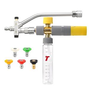 Tool Daily Foam Cannon Dual Connector, Mini Foam Cannon for Pressure Washer, 5 Power Washer Spray Nozzle Tips, 1/4 Inch Quick Connect