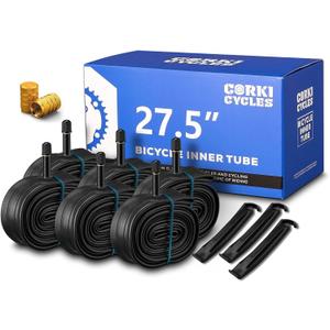 Corki Cycles Mountain Bike Inner Tubes 27.5×1.75/1.95/2.125/2.4 Tire Tub 27.5" Bicycle Tube with 32mm Schrader Valve, 6 Pack
