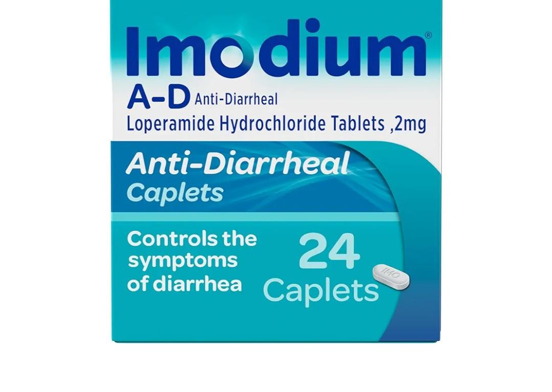Imodium A-D Diarrhea Relief Caplets with Loperamide HCl, Anti-Diarrheal Medicine to Help Control Symptoms of Diarrhea Due to Acute, Traveler's Diarrhea, HSA/FSA Eligible, 24 ct, 5 Pack, Expiration Date August 2027
