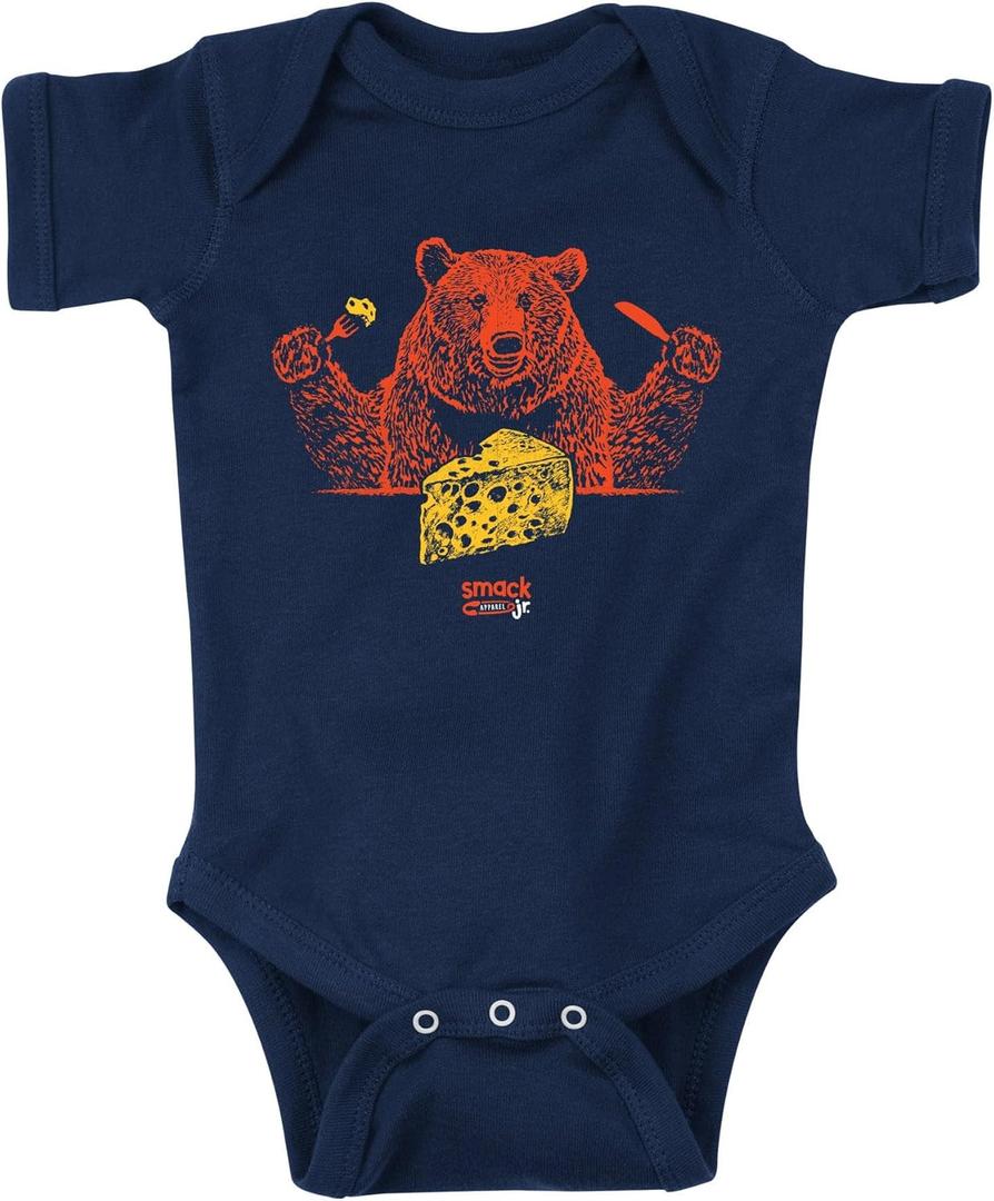 Let's Eat Baby Apparel for Chicago Football Fans (NB-7T) (Navy Bodysuit, 6 Months)