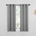 NICETOWN Silver Grey Blackout Curtain Panels for Bedroom, 2 Panels, W29 x L40 inches, Thermal Insulated Grommet Top Blackout Draperies and Drapes for Kitchen Small Window