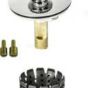 Universal Lift n Turn, (Twist Close) Bath Tub/Bathtub Drain Stopper Includes 3/8" and 5/16" Fittings (With Hair Catcher, Chrome)