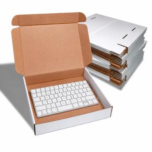 Corrugated Shipping Boxes 12x9x4Inches, 23Pack Kraft Cardboard Literature Mailers, Durable Small Business Mailing Boxes for Packaging & Shipping Supplies, White,Shipping boxes made from recycled paper