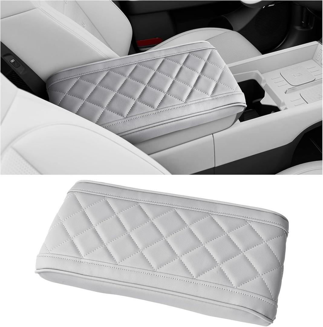 SKTU 2024 2025 Santa Fe Accessories Center Console Cover Compatible with 2024 2025 Hyundai Santa Fe Armrest Cover Hyundai Santa Fe 2024 Accessories 2024 2025 Santa Fe Center Console Cushion (Grey)