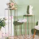 Cylinder Stands for party, 3PCS Elegant Gold Metal Plant Round Pedestal Stand, Display Stand Tables Cake Stand for Party Weddings Birthday Backdrop Decorations