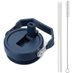 Replacement Tumbler Lid for Stanley IceFlow 20 oz 30 oz Flip Straw Lid with Reusable Straw, Cleaning Brush (Blue, 20oz & 30oz)