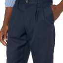 Amazon Essentials Men's Classic-Fit Expandable-Waist Pleated Dress Pant (36W x 28L, Navy)