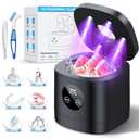 TEBAL Ultrasonic Retainer Cleaner Machine, 52kHz Ultrasonic Denture Cleaner for Night Guards, Braces, Toothbrush Heads, Jewelry and More, Ultrasonic Cleaner for Retainers with 250ML Capacity, Black