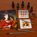 Artfinity Liquid Watercolor Paint 30 ml Bottle - 3 Pack, Vermillion - Vibrant Dye-Based Liquid Watercolor w/Glass Pipette, Fast-Drying, Fine Art Paint for Calligraphy, Airbrushing & Traditional Art