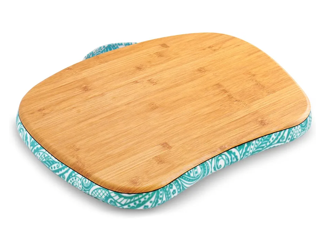 Lap Laptop Desk - Portable Lap Desk with Pillow Cushion, Fits up to 15.6 inch Laptop for Home Office Students Use as Computer Laptop Stand, Book Tablet(1-Light Brown)