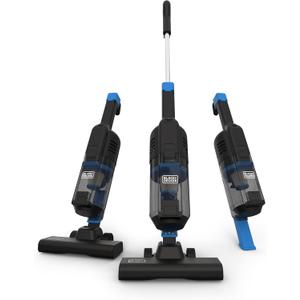 BLACK+DECKER Powerseries Lite Corded 3 in 1 Stick Vacuum, Upright to Hand-Vac Multi Surface, HEPA Filtration, Powerful 12k Pa, Ideal for Hard Floor, Low Carpet, Pet Hair Home & Office use, Black