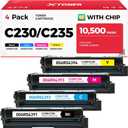 C230 C235 Toner Cartridge with Chip High Capacity Set 4-Pack Replacement for Xerox 006R04391 006R04392 006R04393 006R04394 Compatible with Xerox C230 C235 C230DNI C235DNI C225 Printer Black and Color